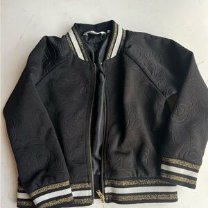 Kids Light Jacket Long sleeves Black  And Gold unisex 3T